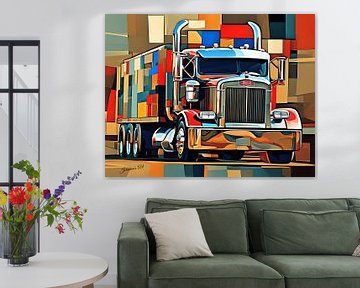 Abstract Art Illustration - Amerikaanse vrachtwagens 8 van Johanna's Art