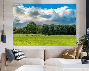 Paysage de la rivière Vecht avec un orage à la dérive sur Sjoerd van der Wal Photographie