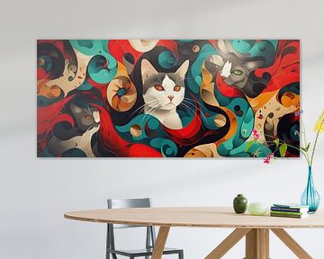Malerei Katze | Malerei Kater von Wunderbare Kunst