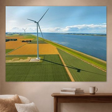 Éoliennes dans un parc éolien à Flevoland sur Sjoerd van der Wal Photographie