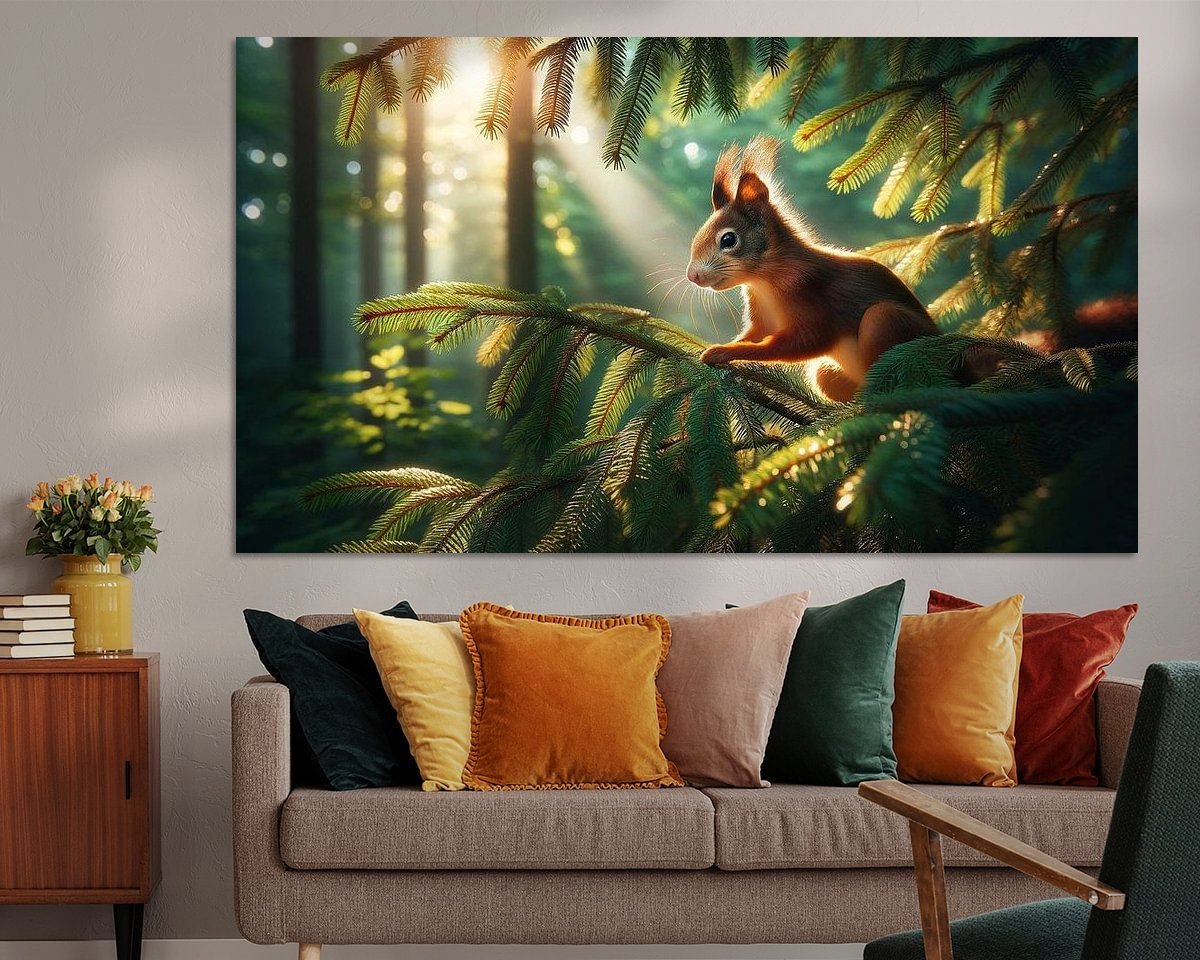 Voorbeeld van het werk in een kamer