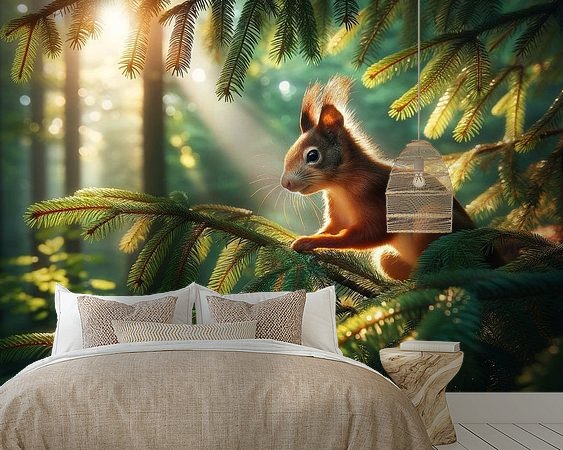 Voorbeeld van het werk in een kamer