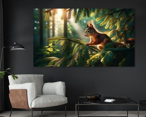 Voorbeeld van het werk in een kamer