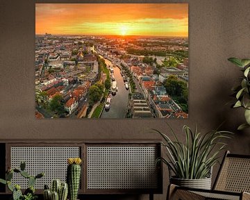 Thorbeckgracht canal in Zwolle during summer sunset by Sjoerd van der Wal Photography