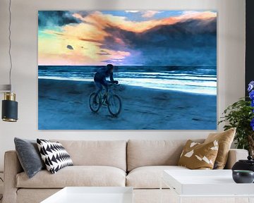 Mountainbike at the beach as art van eric van der eijk