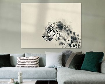 Geflüster der Wildnis - Abstraktes Leopardenprofil von Eva Lee