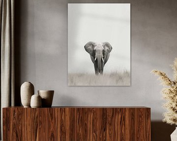 Solitaire Soevereiniteit - Olifant in de Savanne van Eva Lee