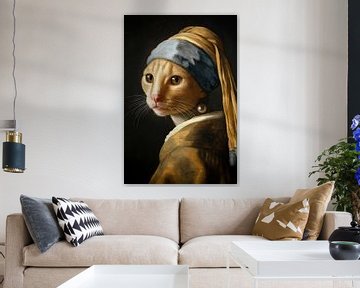 Cat with pearl earring by ARTemberaubend