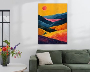 Maan Landschap Natuur Bergen Expressionisme Nr 1 van Niklas Maximilian