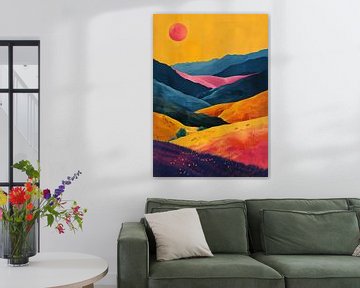 Moon Landscape Nature Mountains Expressionism No 1 by Niklas Maximilian