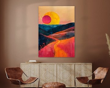 Mond Landschaft Natur Berge Expressionismus No 5 von Niklas Maximilian