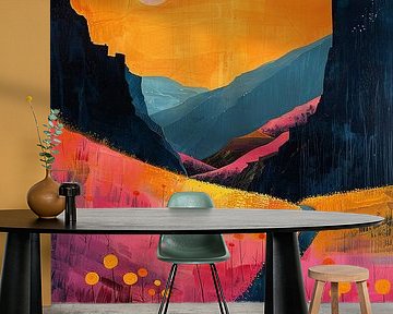 Moon Landscape Nature Mountains Expressionism No 9 by Niklas Maximilian