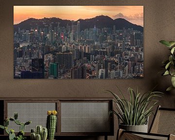 Hongkong Skyline van Photo Wall Decoration