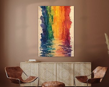 Peinture abstraite multicolore Moderne No 5 sur Niklas Maximilian