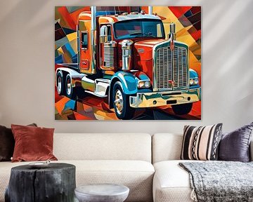 Abstract Art Illustration - Amerikaanse vrachtwagens 4 van Johanna's Art