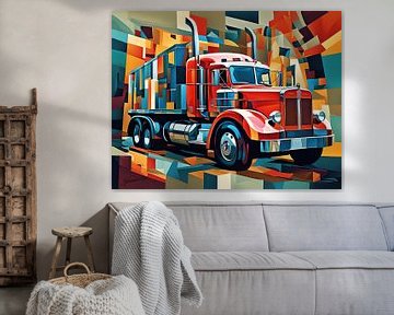 Abstract Art Illustration - Amerikaanse vrachtwagens 3 van Johanna's Art