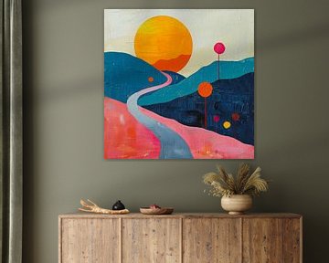 Moon Landscape Nature Mountains Expressionism No 10 by Niklas Maximilian