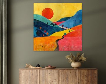 Moon Landscape Nature Mountains Expressionism No 12 by Niklas Maximilian