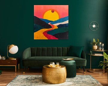 Mond Landschaft Natur Berge Expressionismus No 18 von Niklas Maximilian