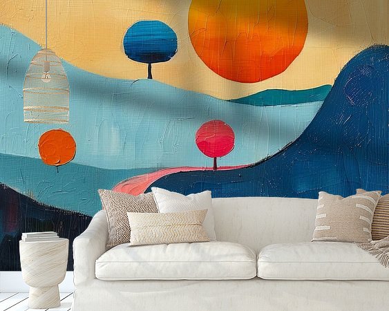 Voorbeeld van het werk in een kamer