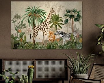 Paysage de safari africain sur Floral Abstractions