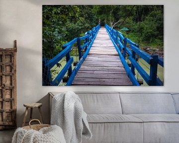 Wood bridge in jungle van Arkadiusz Kurnicki
