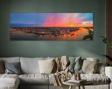 Sail Kampen aerial panoramic view during sunset by Sjoerd van der Wal Photography