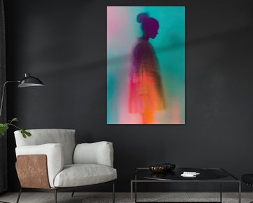 Mysteriöse, feminine Silhouette mit neonfarbenen Details von Lauri Creates