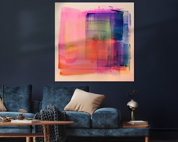 Decoratieve compositie van kleur en transparantie met een vleugje neon van Lauri Creates