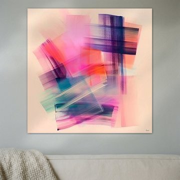 Dekorative Komposition aus Farbe und Transparenz mit einem Hauch von Neon von Lauri Creates