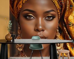 Voorbeeld van het werk in een kamer