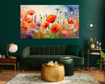 Coquelicots et fleurs sauvages 1 sur Studio Pieternel