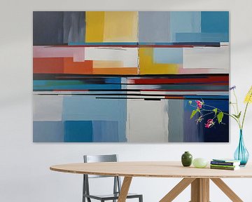 Abstrakter Fluss der Farbe im modernen Stil von De Muurdecoratie