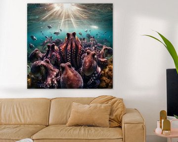 Groep octopussen van Eric Nagel