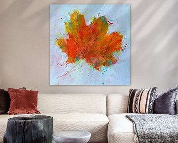 Single maple leaf in fall by Karen Kaspar