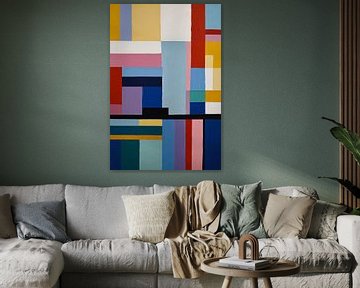 Abstract Dance of Geometry and Colour by De Muurdecoratie
