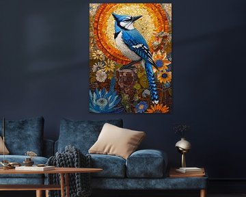 Oiseau geai bleu sur haroulita