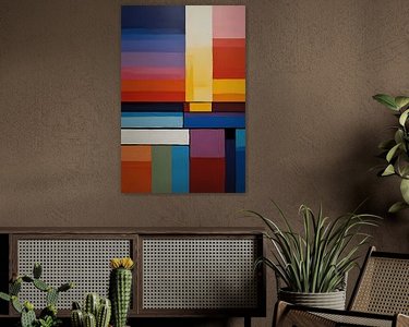 Voorbeeld van het werk in een kamer