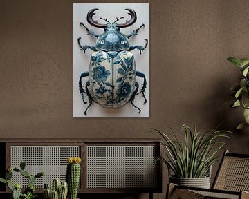 Beetle in Delft Blue by Dunto Venaar