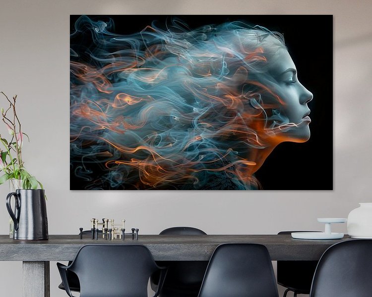 Voorbeeld van het werk in een kamer