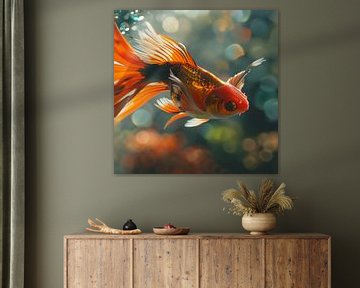 Mini japanische Koi Karpfen orange von TheXclusive Art