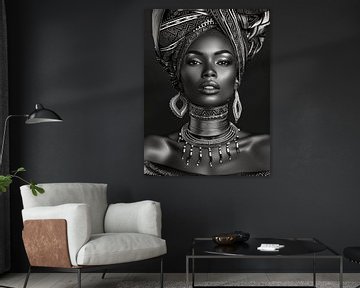 Modern portret van een Afrikaanse vrouw van Carla Van Iersel