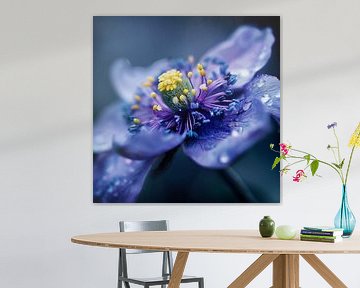 Photographie macro d'une fleur violet-bleu sur TheXclusive Art