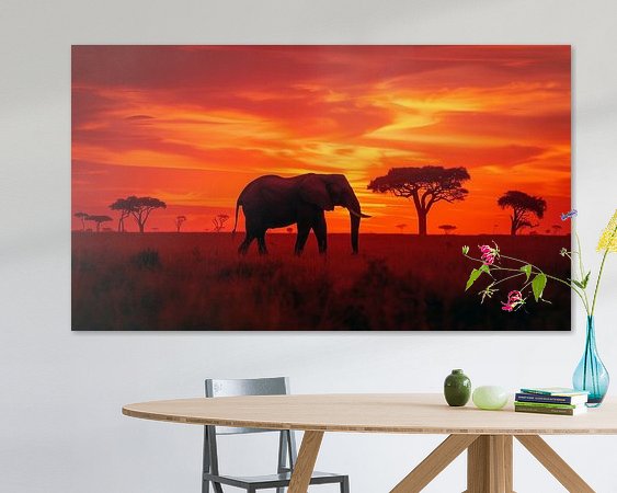 Voorbeeld van het werk in een kamer