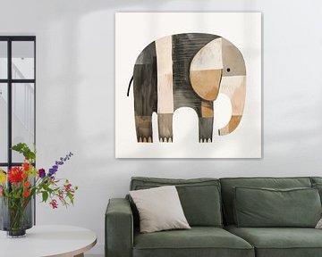 Illustration d'un éléphant aux couleurs calmes sur TheXclusive Art