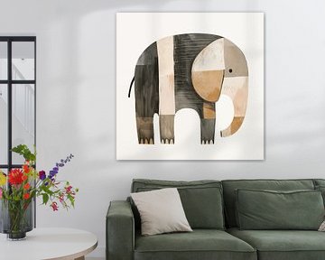 Olifant illustratie in kalme kleuren van TheXclusive Art