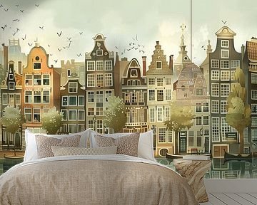 Schilderij van Amsterdam van Kunst Kriebels