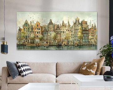 Schilderij van Amsterdam van Kunst Kriebels