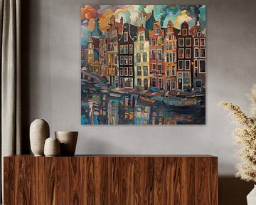 Amsterdam | Grachtenpanden van Kunst Kriebels