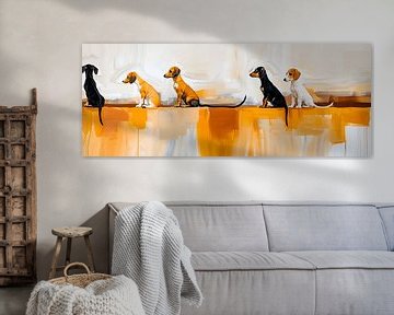 Dachshunds in a Row: An Abstract Connection of Shapes by Karina Brouwer